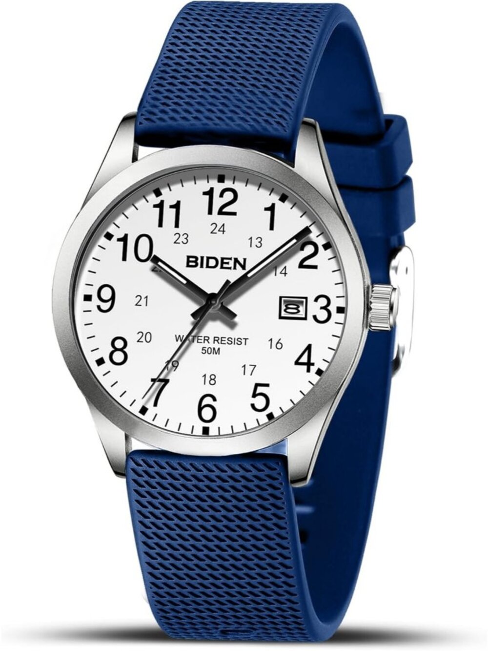 Men Blue White Analog Quartz Unisex Medical Professionals Waterproof Nurse Watch